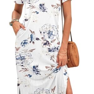 Floral Print White Dress
